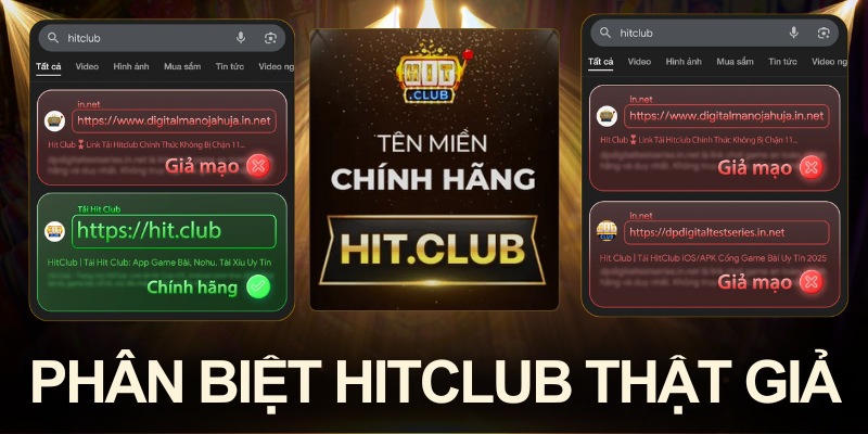 HITCLUB Phân Biệt Thật Giả Chuẩn Nhất 2025 Cho Người Chơi Mới 3 Dấu hiệu phân biệt giao diện thật – giả